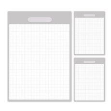 A4方格筆記本 大容量便條紙 100p, 灰色, 3個, 1本