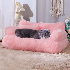 순잠 반려동물 물아일체 나른한 소파베드, 핑크, 1개