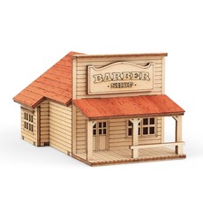 Youngmodeler 英工房 迷你西式理髮店塑料模型建築, 1個