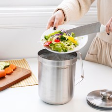 inbloom 完美密封不鏽鋼廚餘桶 3L, 灰色, 1個
