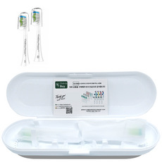 Alldayhappy 旅行用電動牙刷保護盒 白色 + 牙刷頭 2入組, 飛利浦