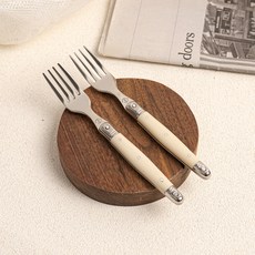 까르투하 앙클라 라귀올 디저트 케이크 티 포크, 아이보리, 2개