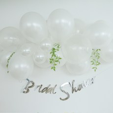 브라이덜샤워 클라우드 풍선가랜드 세트 25p, 실버(보테니컬화이트), 1세트