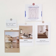 牆面裝飾海報明信片 5入組+彩色圓形貼紙, 混色