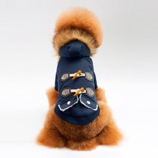 DING DONG PET 狗狗牛角扣大衣, 海軍藍