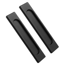 S&Q 免鑽孔黏貼式推拉門把手 黑色, 2個