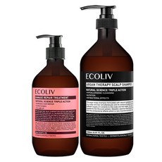 ecoliv 損傷滋潤護髮素 500ml+頭皮護理洗髮精 1000ml, 1組