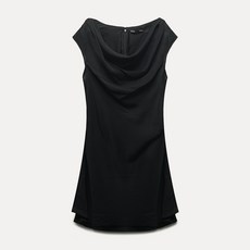 미쏘 여성용 카울넥 패턴 미니 원피스