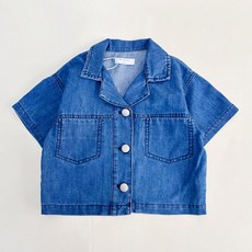 Bienvenue 兒童 Mom's Made 短袖襯衫牛仔外套 2806