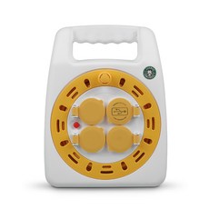 LUGBOX 附USB 2孔 20M延長線捲線盤, 黃色, 1個