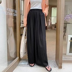 앤드스타일 여성용 이지바스락 밴딩 와이드 팬츠 262339