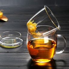 inbloom 耐熱鋼化玻璃杯 500ml+濾茶器+蓋子, 1套, 單色