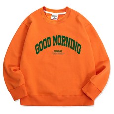 오티디 면 100 쮸리 기모 오버핏 굿모닝 맨투맨