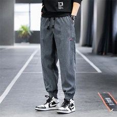 남성용 패션플로우 와플 짜임 코듀로이 조거팬츠