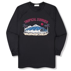 ILLUSO 熱帶夏日寬鬆版防曬長袖T恤