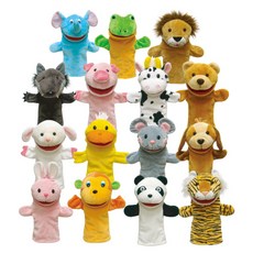 Cheongyang Toy 胖胖說故事動物15種手指玩偶套組, 10種, 1個