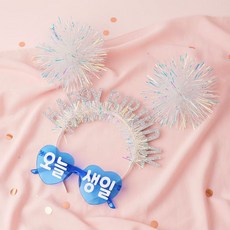조이파티 오늘생일 안경+ 머리띠 세트, 블루, 1세트
