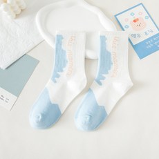 어반플렉스 여성용 스카이 골프 미드컷 양말, 화이트, 1개