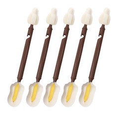 hibee 奶瓶奶嘴清潔刷 Monggeuli 雙效泡泡專業刷, 巧克力棕, 5個