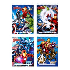 kumhong 復仇者聯盟線圈加厚繪畫本4入組, 隨機發貨, 1套