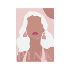 진심디자인 E 무드 패인팅 라인 아트웍 디자인 캔버스 E-8 로즈 핑크 여인, 우드