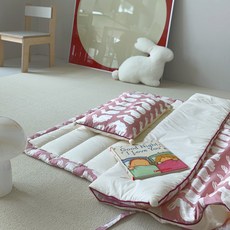 FRAMBOISE Cring Rabbit童款60支棉分離式午睡枕墊被+防蟎枕芯組, 深粉色