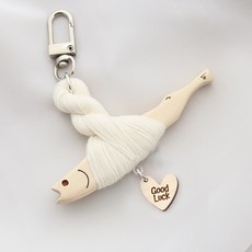 marketuniverse 避邪明太魚 明九 鑰匙圈, 1個, 絲線+基本眼 好運