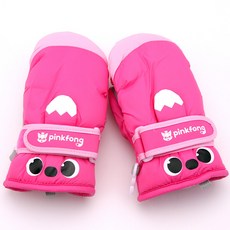 Nrkiz 碰碰狐女童圖案冬季滑雪拇指手套