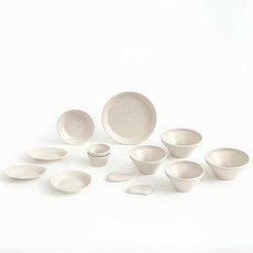 ERATO 雙人用新婚碗盤組 13入, 糧食, 空氣 2p + 碗 2p + 醬汁球 2p + 橢圓形樟宜 2p + Wonchangi 2p + 原盤 + 餐具 2p