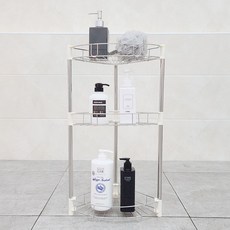 長腿馬桶洗衣房不銹鋼浴室架轉角型 3 步, 混色, 1組