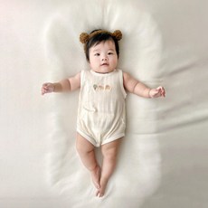 베베니즈 유아용 미니동물 자가드 민소매 바디수트