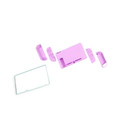 Switch遊戲機保護殼+鋼化玻璃保護貼 R01 03款, 1套, 單品