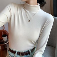 韓國 arua 女性雙面蜜桃絨刷毛半高領T恤