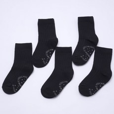 Wissocks & Papamom 嬰幼兒日常羅紋中筒襪 5入