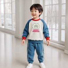 KIDSCOMO 兒童刷毛活力上下衣套裝