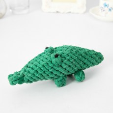 Jijipet動物縫製結小狗牙線玩具, 10 綠鱷魚, 1個