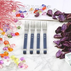 Bogen Solenne 方形餐具茶叉, 4個, 藍寶石色