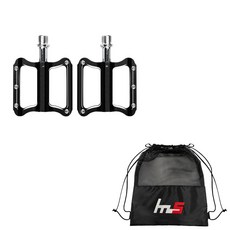 hmus NAYASTYLE自行車踏板 2入+束口袋 CYYP-143-1PU, 黑色(踏板), 1組