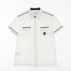 GYOBOKMALL 黑線短袖校服襯衫