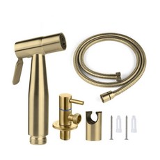 多用途浴室噴槍金色1.5m+打孔釘2p套組, 1組, 金色