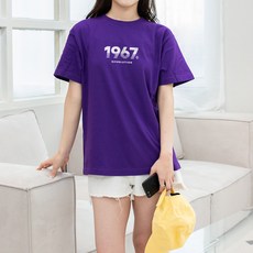 험블스튜디오 여성용 1967 라운드넥 17수 면 기본 반팔 티셔츠 KK_123_085