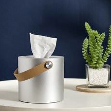 高級皮革手提捲筒衛生紙盒, 銀灰