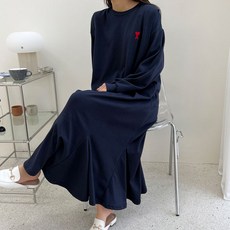 BORIMOM 紅色愛心圖案長款哺乳裝 ID545