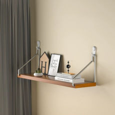 써뉴즈 다용도 우드 벽걸이 선반, 브라운, 1단