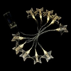 블루선 10구 LED 별 집게 전구 1.5m, 웜색