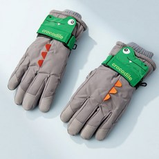 Hi-yuni 孩童微笑鱷魚滑雪手套