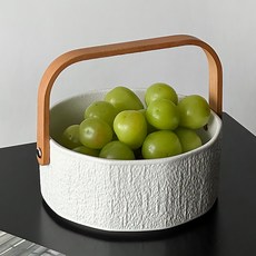 American Road 原木把手盤 高級水果盤 HR2646, 白色, 1個