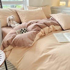 柔軟雙色床被套組