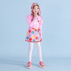 ILoveJ 女童款 Just Peach 防曬泳衣 上衣 + 下身 + 帽子套組