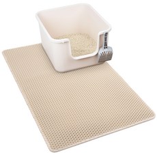 COMET 貓咪防落砂蜂巢式貓砂墊, 米色, 1個